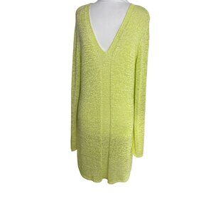 Sigrid Olsen XL Green Semi Sheer Long Over Size Sweater or Mini Dress Green Knit